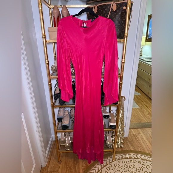 MANGO Pink Raphi Maxi Satin Dress - Picture 3 of 6